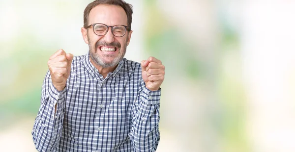 Schöner Eleganter Älterer Mann Mittleren Alters Der Eine Brille Über — Stockfoto