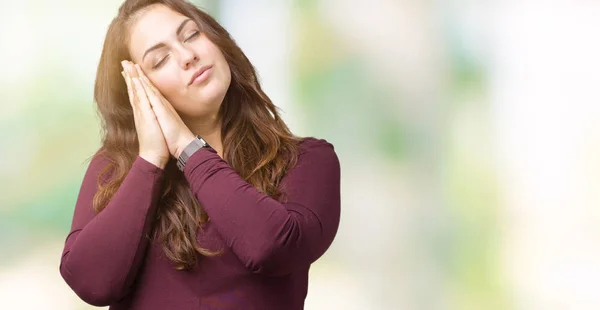 Bella Attraente Size Giovane Donna Che Indossa Vestito Sfondo Isolato — Foto Stock