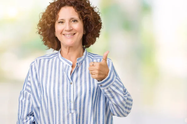 Mooie Midden Ager Senior Vrouw Marine Shirt Dragen Geïsoleerde Achtergrond — Stockfoto