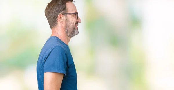 Bonito Hoary Meia Idade Homem Sênior Wearin Óculos Sobre Fundo — Fotografia de Stock