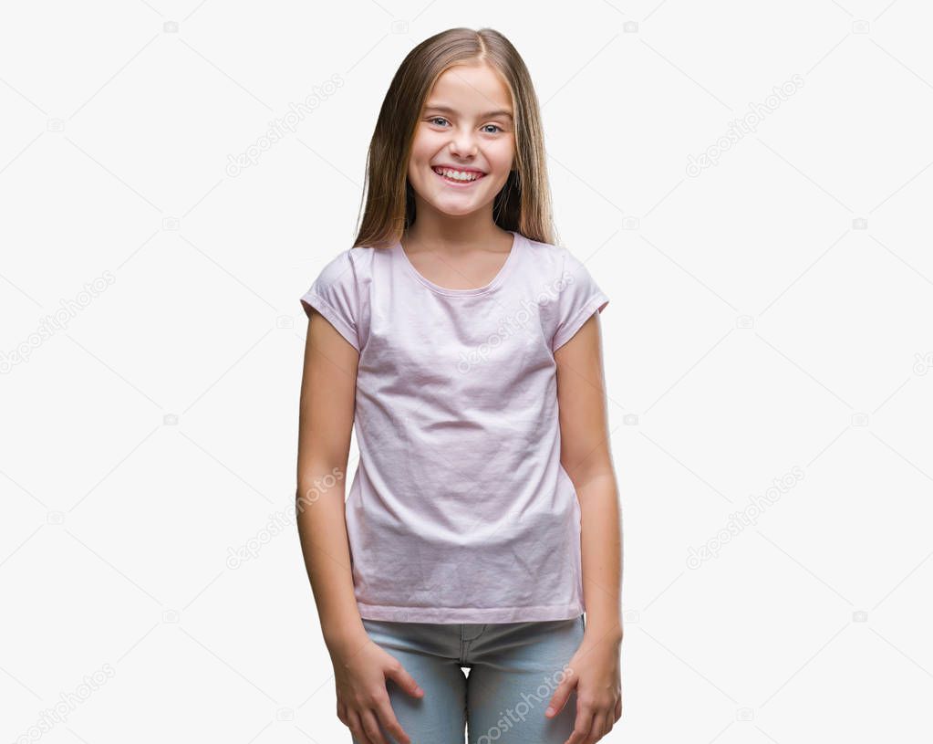 Young beautiful girl over isolated background with a happy and cool smile on face. Lucky person.