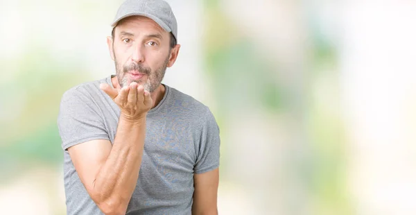 Beau Sénior Âge Moyen Homme Âgé Portant Une Casquette Sport — Photo