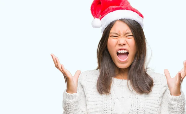 Ung Asiatisk Kvinna Som Bär Jul Hatt Över Isolerade Bakgrund — Stockfoto