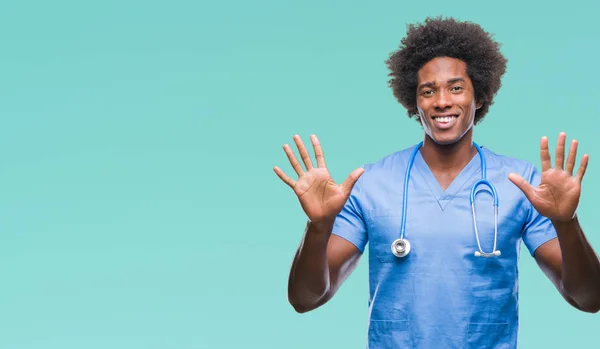 Afro Amerikalı Cerrah Doktor Adam Gösterilen Parmakları Ile Işaret Izole — Stok fotoğraf