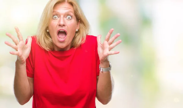 Middle Age Blonde Woman Isolated Background Celebrating Crazy Amazed Success — Stock Photo, Image