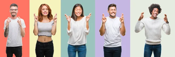 Samenstelling Van African American Hispanic Chinese Groep Van Mensen Boven — Stockfoto