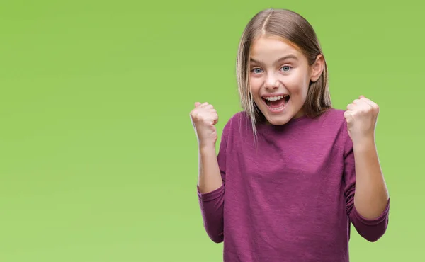 Joven Chica Hermosa Sobre Fondo Aislado Celebrando Sorprendido Sorprendido Por — Foto de Stock