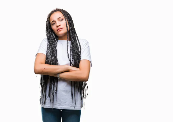 Mladí Africké Americké Blondýnku Pletená Izolované Pozadí Skeptik Nervózní Nesouhlasným — Stock fotografie