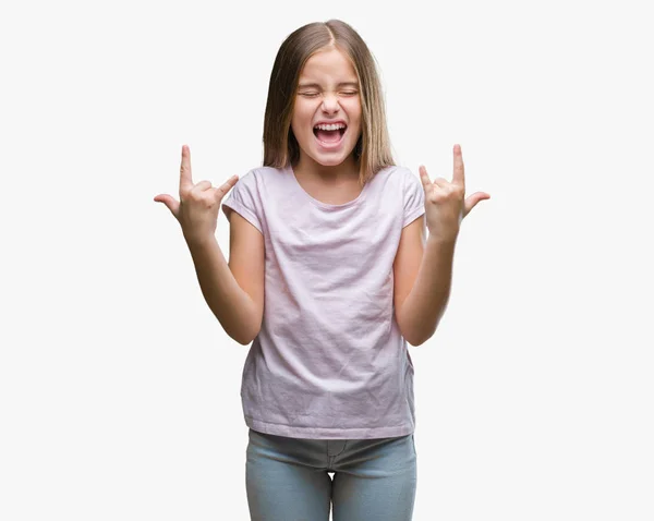 Giovane Bella Ragazza Sfondo Isolato Gridando Con Espressione Pazza Facendo — Foto Stock