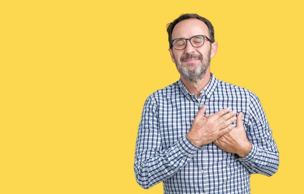 Guapo Mediana Edad Elegante Hombre Negocios Senior Con Gafas Sobre — Foto de Stock