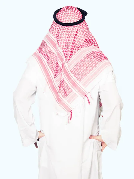 거꾸로 전통적인 서구인 스카프를 머리를 아라비아 사업가 — 스톡 사진