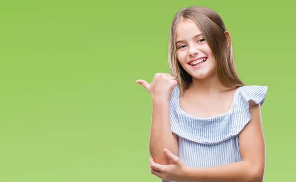 Junges Schönes Mädchen Über Isoliertem Hintergrund Lächelt Mit Glücklichem Gesicht — Stockfoto