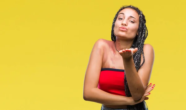 Joven Cabello Trenzado Afroamericano Con Manchas Pigmentación Marca Nacimiento Sobre —  Fotos de Stock