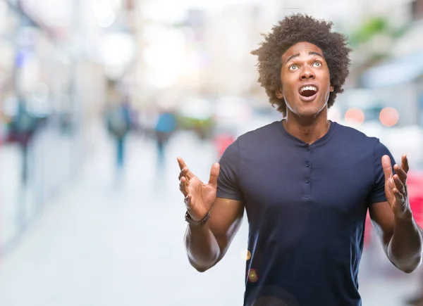 Homem Afro Americano Sobre Fundo Isolado Louco Louco Gritando Gritando — Fotografia de Stock