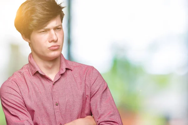 Joven Hombre Negocios Guapo Sobre Fondo Aislado Escéptico Nervioso Desaprobando —  Fotos de Stock