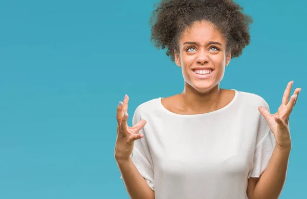 Jovem Afro Americana Sobre Fundo Isolado Louco Louco Gritando Gritando — Fotografia de Stock