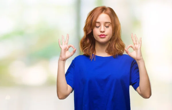 Giovane Bella Donna Sfondo Isolato Rilassarsi Sorridere Con Gli Occhi — Foto Stock