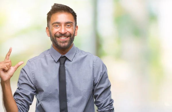 Pro Dospělé Hispánská Obchodní Muž Nad Usmívá Izolovaná Pozadí Jistý — Stock fotografie