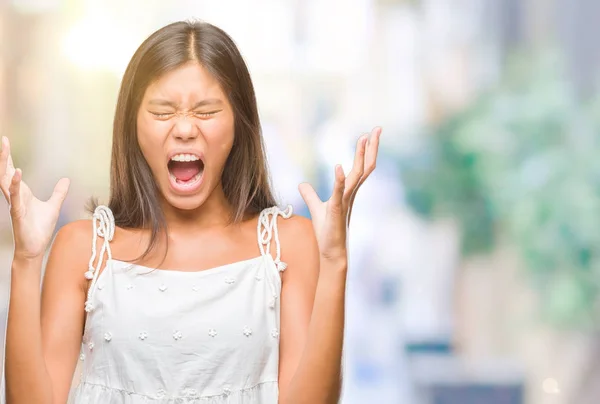 Mujer Asiática Joven Sobre Fondo Aislado Celebrando Loco Loco Por — Foto de Stock