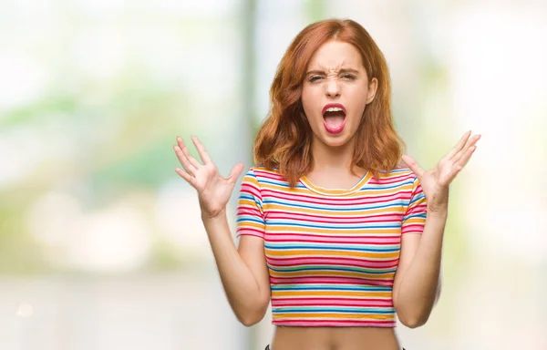 Mooie Jongedame Geïsoleerde Achtergrond Vieren Gekke Gekke Voor Succes Met — Stockfoto