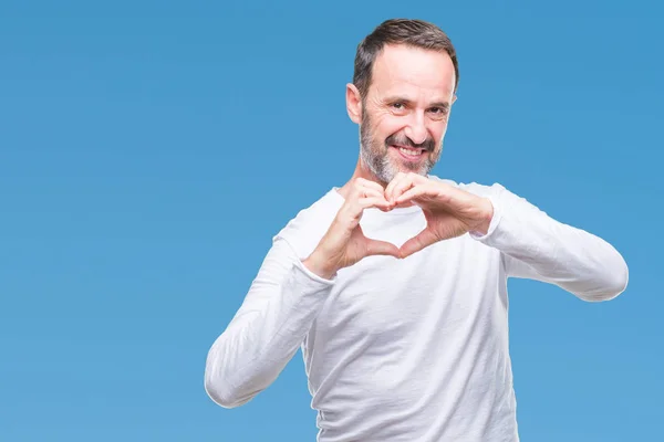 Reifer Älterer Mann Mittleren Alters Der Ein Weißes Shirt Über — Stockfoto