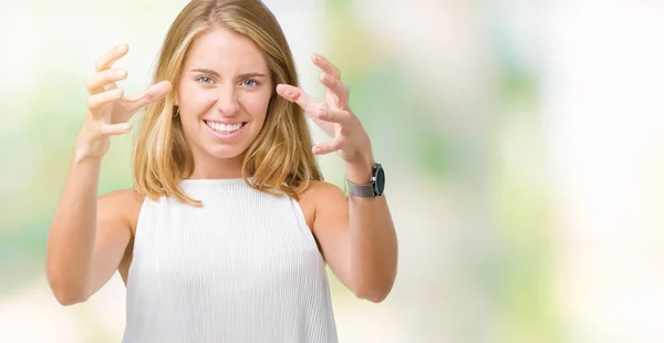 Schöne Junge Elegante Frau Vor Isoliertem Hintergrund Schreit Frustriert Vor — Stockfoto