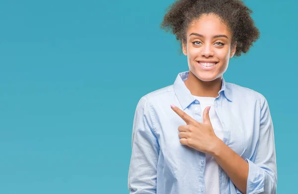 Fiatal Afro Amerikai Felett Vidám Mosollyal Arcát Mutatva Kéz Ujjak — Stock Fotó