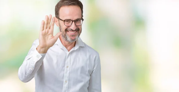 Guapo Mediana Edad Elegante Hombre Negocios Senior Con Gafas Sobre — Foto de Stock