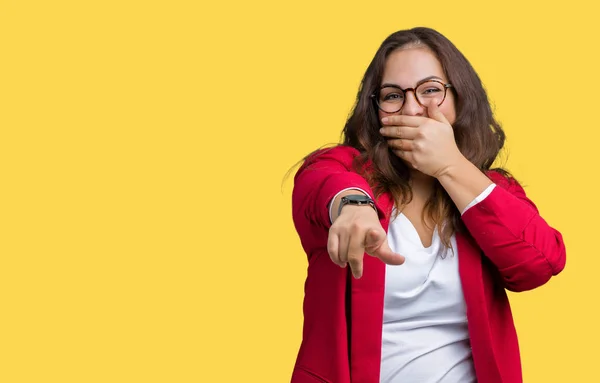 Hermosa Mujer Negocios Joven Tamaño Grande Que Usa Una Chaqueta — Foto de Stock