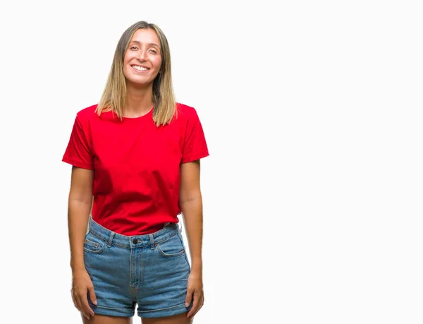 Mujer Hermosa Joven Sobre Fondo Aislado Mirando Hacia Otro Lado — Foto de Stock