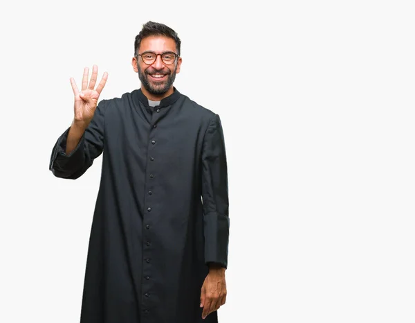 Gösterilen Parmakları Ile Işaret Izole Arka Plan Yetişkin Spanyol Katolik — Stok fotoğraf