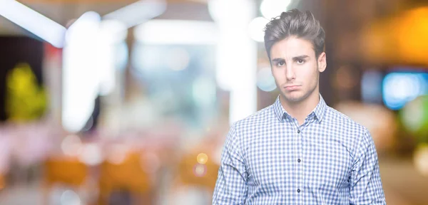 Young Handsome Business Man Isolated Background Depressed Worry Distress Crying — Stock Photo, Image