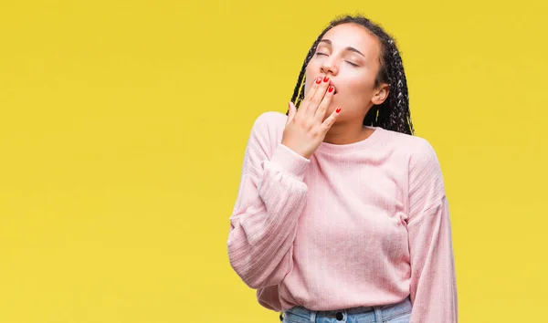 Junge Geflochtene Haare Afrikanisches Amerikanisches Mädchen Das Pullover Über Isoliertem — Stockfoto