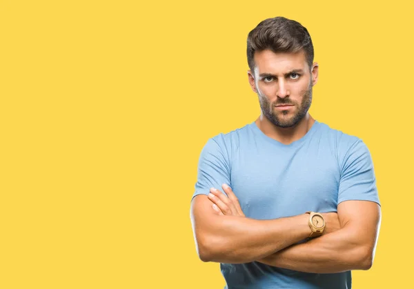 Young Handsome Man Isolated Background Skeptic Nervous Disapproving Expression Face — Stock Photo, Image