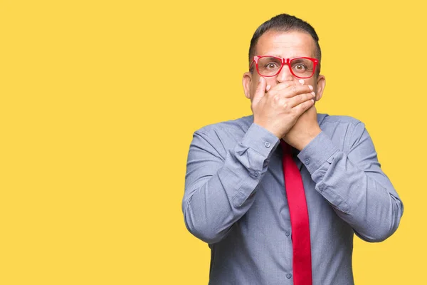 Arabischer Mann Mittleren Alters Der Eine Modische Rote Brille Über — Stockfoto