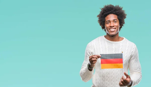 Bandera Hombre Afroamericano Alemania Sobre Fondo Aislado Con Una Cara —  Fotos de Stock