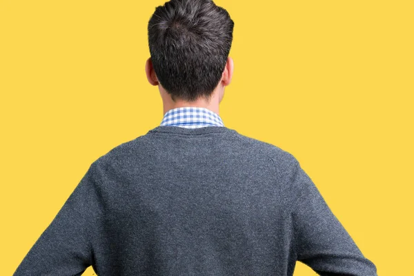 Joven Hombre Inteligente Guapo Con Gafas Sobre Fondo Aislado Pie — Foto de Stock