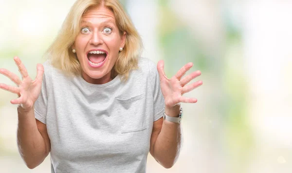 Middle Age Blonde Woman Isolated Background Celebrating Crazy Amazed Success — Stock Photo, Image