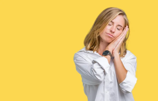 Beautiful Young Business Woman Isolated Background Sleeping Tired Dreaming Posing — Stock Photo, Image