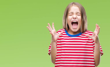 Young beautiful girl over isolated background celebrating mad and crazy for success with arms raised and closed eyes screaming excited. Winner concept clipart