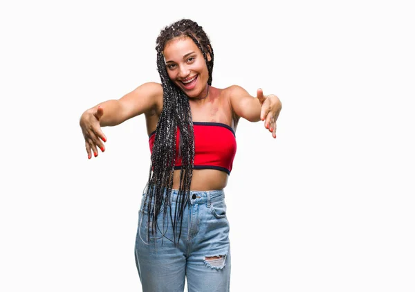 Cabelo Trançado Jovem Afro Americano Com Pigmentação Marca Nascimento Mancha — Fotografia de Stock