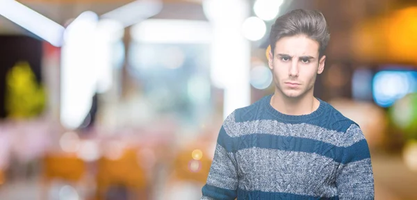 Young Handsome Man Isolated Background Skeptic Nervous Frowning Upset Because — Stock Photo, Image