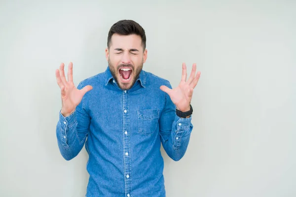 Giovane Bell Uomo Sfondo Isolato Che Celebra Pazzo Pazzo Successo — Foto Stock