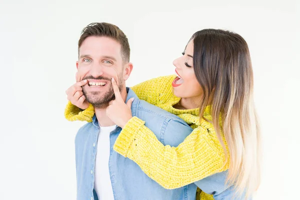 Belo Jovem Casal Apaixonado Beijando Abraçando Outro Relação Romântica — Fotografia de Stock