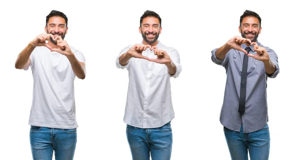 Collage Ungersven Indiska Över Isolerade Bakgrund Pekar Finger Med Lyckad — Stockfoto