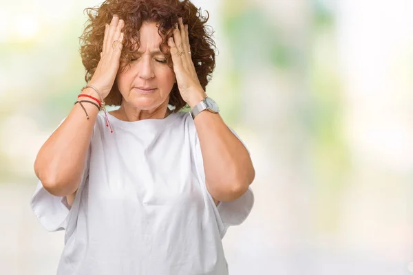 Schöne Seniorin Mittleren Alters Weißem Shirt Vor Isoliertem Hintergrund Mit — Stockfoto