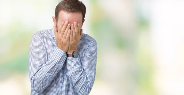 Guapo Mediana Edad Elegante Hombre Mayor Sobre Fondo Aislado Con —  Fotos de Stock