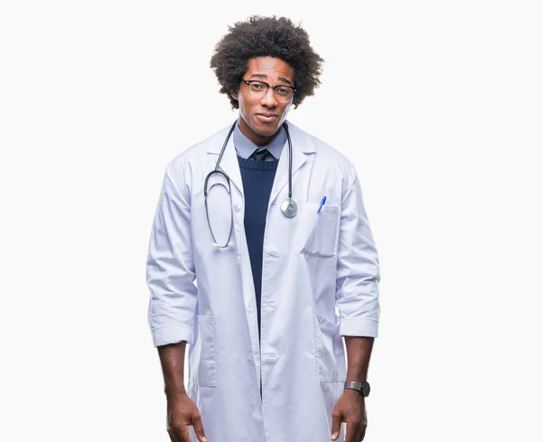 Afro Americký Lékař Nad Izolované Pozadí Deprese Trápí Úzkost Plačící — Stock fotografie
