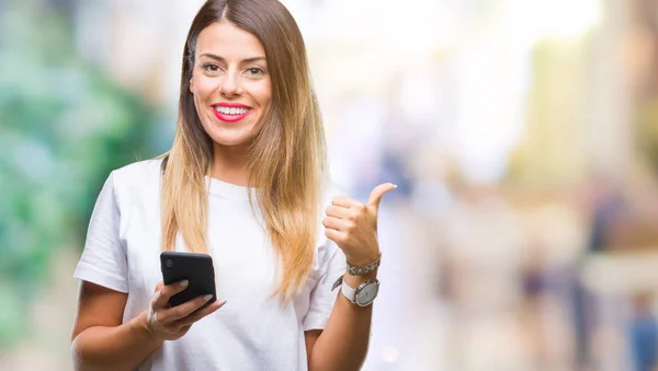 Schöne Junge Frau Nachdenklich Mit Klugem Gesicht Vor Weißem Hintergrund — Stockfoto