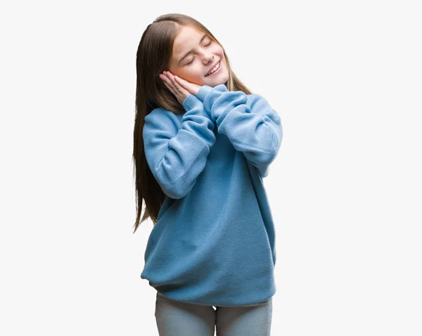 Junge Schöne Mädchen Tragen Winterpullover Über Isoliertem Hintergrund Schlafen Müde — Stockfoto